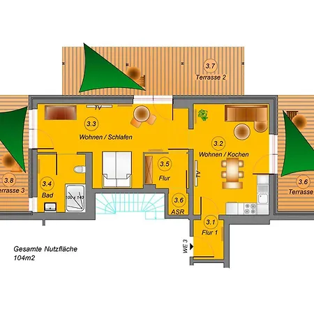 Vali - Odins Blick 3 - Drei Terrassen, Privatstrand, Sauna, Ruhige Lage Apartment Lobbe